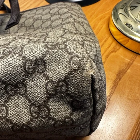 324. Gucci Black & Gray Coated Canvas Tote - Picture 7 of 15